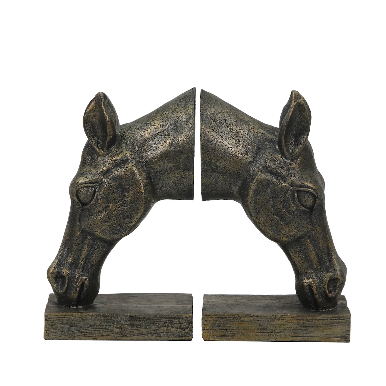 7.75" Antique Brass Horse Bookend Set by Ashland®